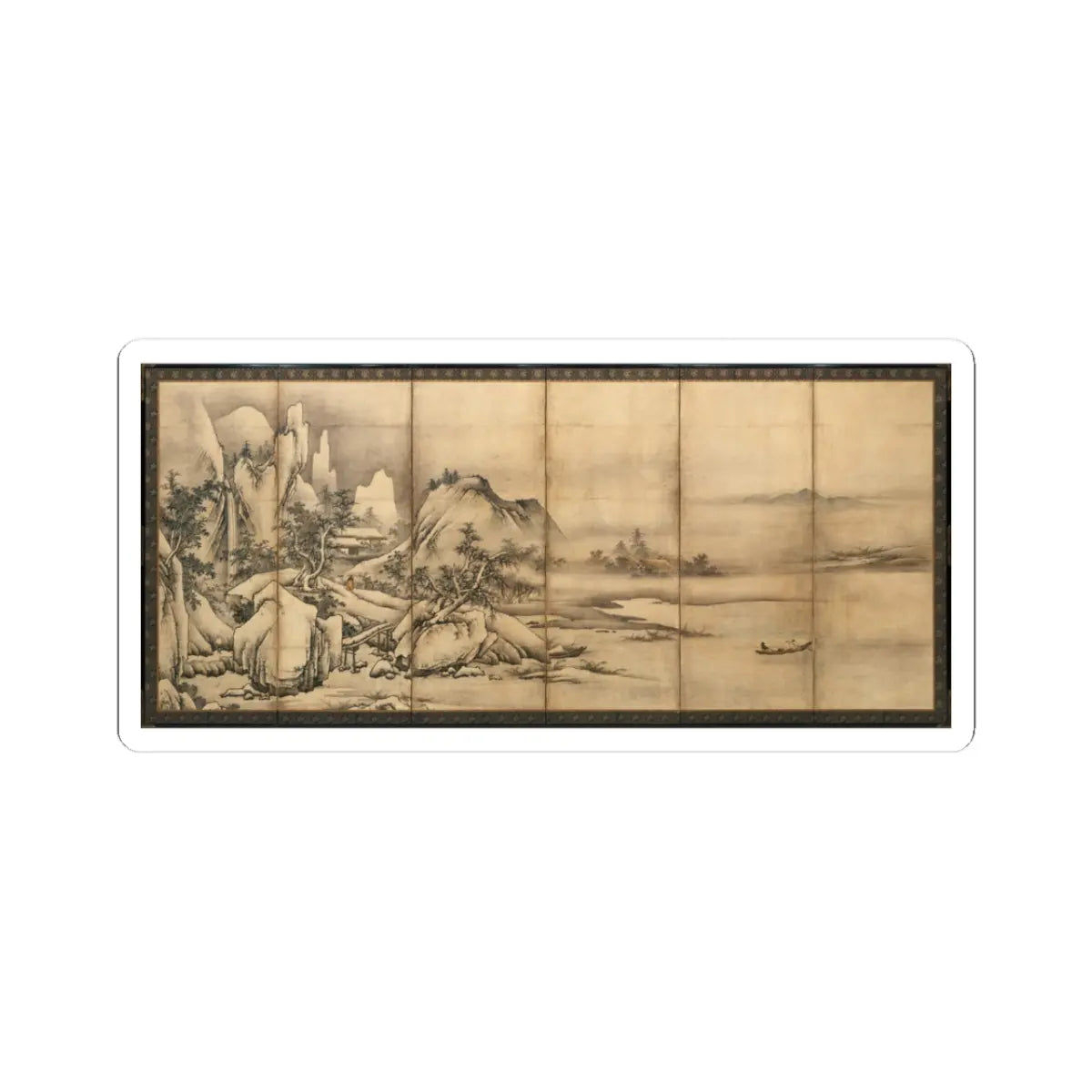 Kano Chōkichi - Landscape of the Four Seasons - 16th century v2 - STICKER Vinyl Kiss-Cut Decal