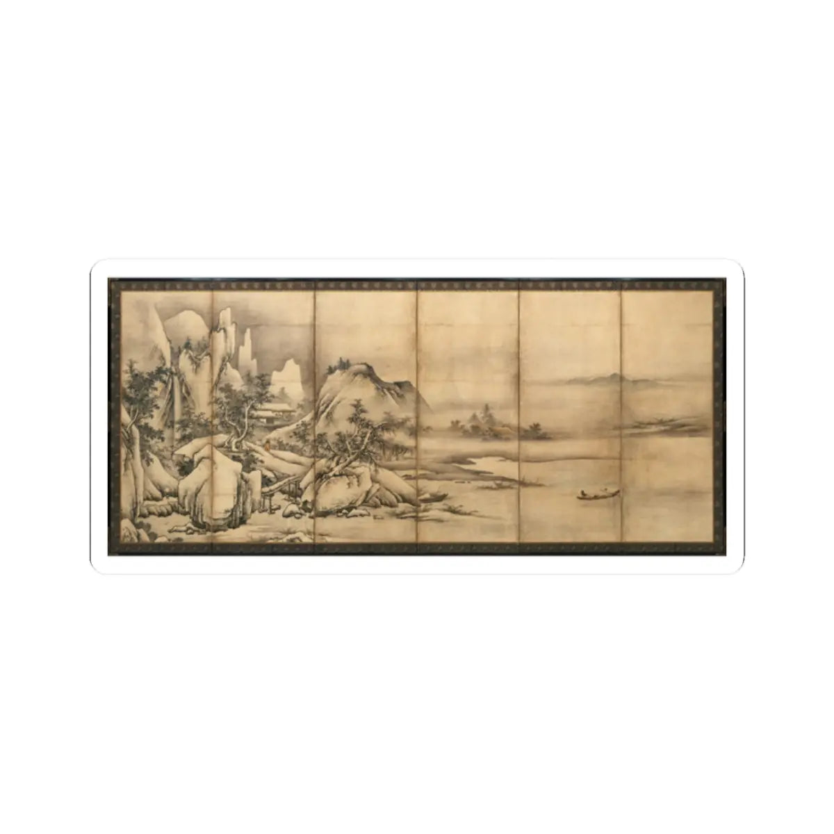 Kano Chōkichi - Landscape of the Four Seasons - 16th century v2 - STICKER Vinyl Kiss-Cut Decal