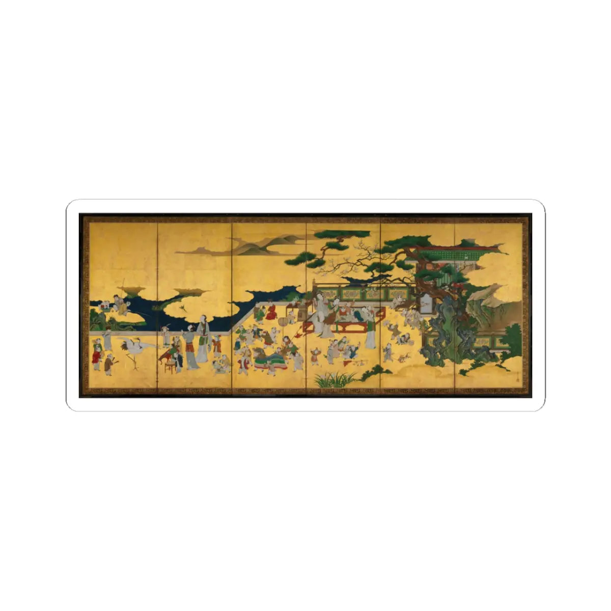 Kano Einō - One Hundred Boys - 17th century v1 - STICKER Vinyl Kiss-Cut Decal