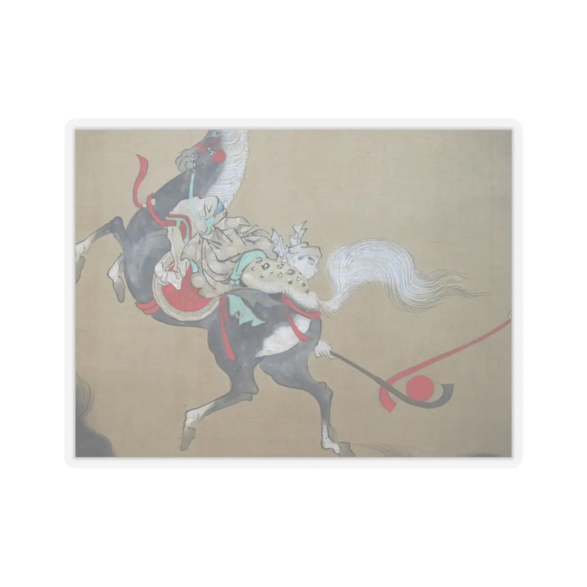 Kano Eisen'in Furunobu 狩野永川院古 - Tartars Playing Polo - early 18th century v3 - STICKER Vinyl Kiss-Cut Decal