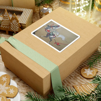 Kano Eisen'in Furunobu 狩野永川院古 - Tartars Playing Polo - early 18th century v3 - STICKER Vinyl Kiss-Cut Decal