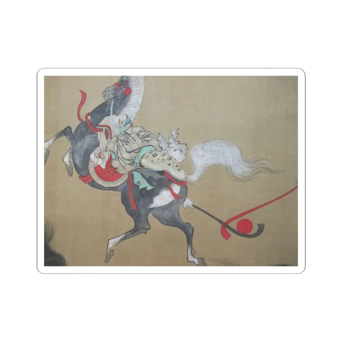 Kano Eisen'in Furunobu 狩野永川院古 - Tartars Playing Polo - early 18th century v3 - STICKER Vinyl Kiss-Cut Decal