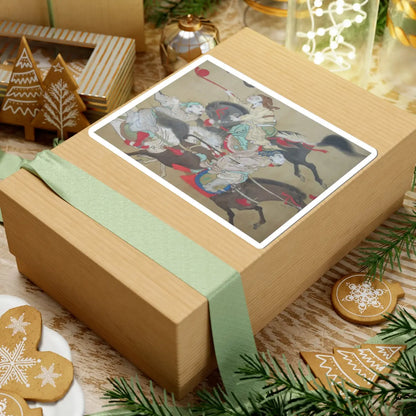 Kano Eisen'in Furunobu 狩野永川院古 - Tartars Playing Polo - early 18th century v4 - STICKER Vinyl Kiss-Cut Decal