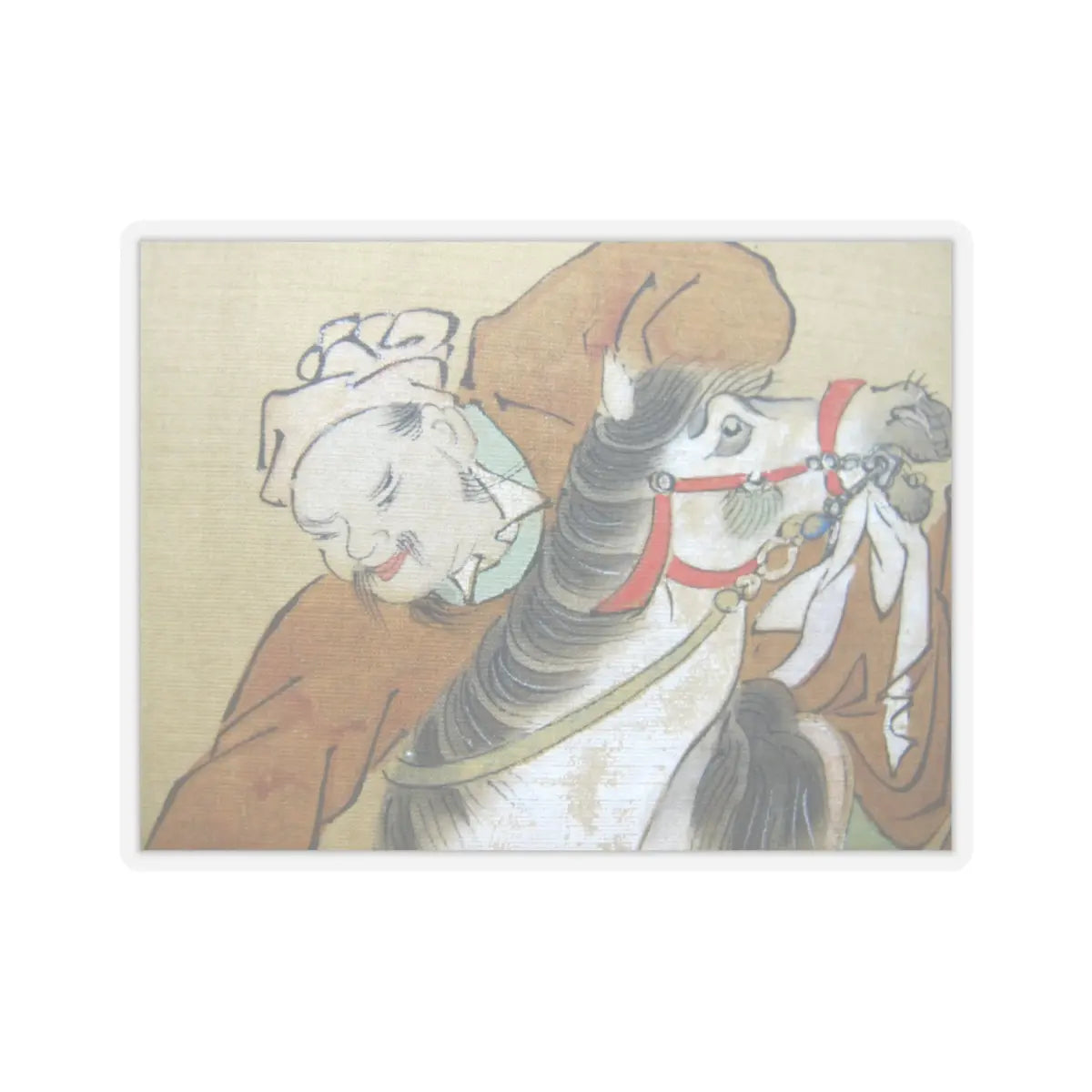 Kano Eisen'in Furunobu 狩野永川院古 - Tartars Playing Polo - early 18th century v5 - STICKER Vinyl Kiss-Cut Decal
