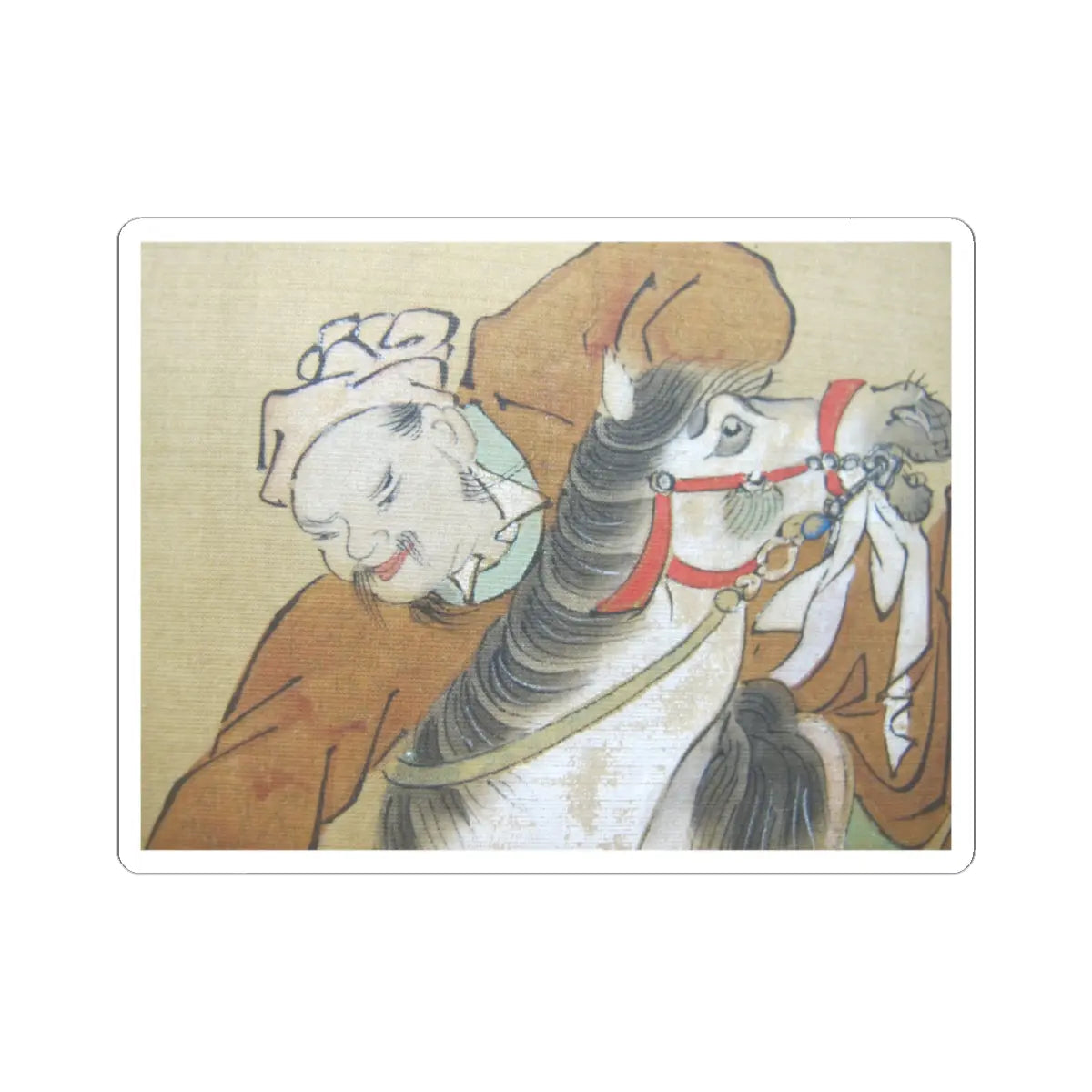 Kano Eisen'in Furunobu 狩野永川院古 - Tartars Playing Polo - early 18th century v5 - STICKER Vinyl Kiss-Cut Decal