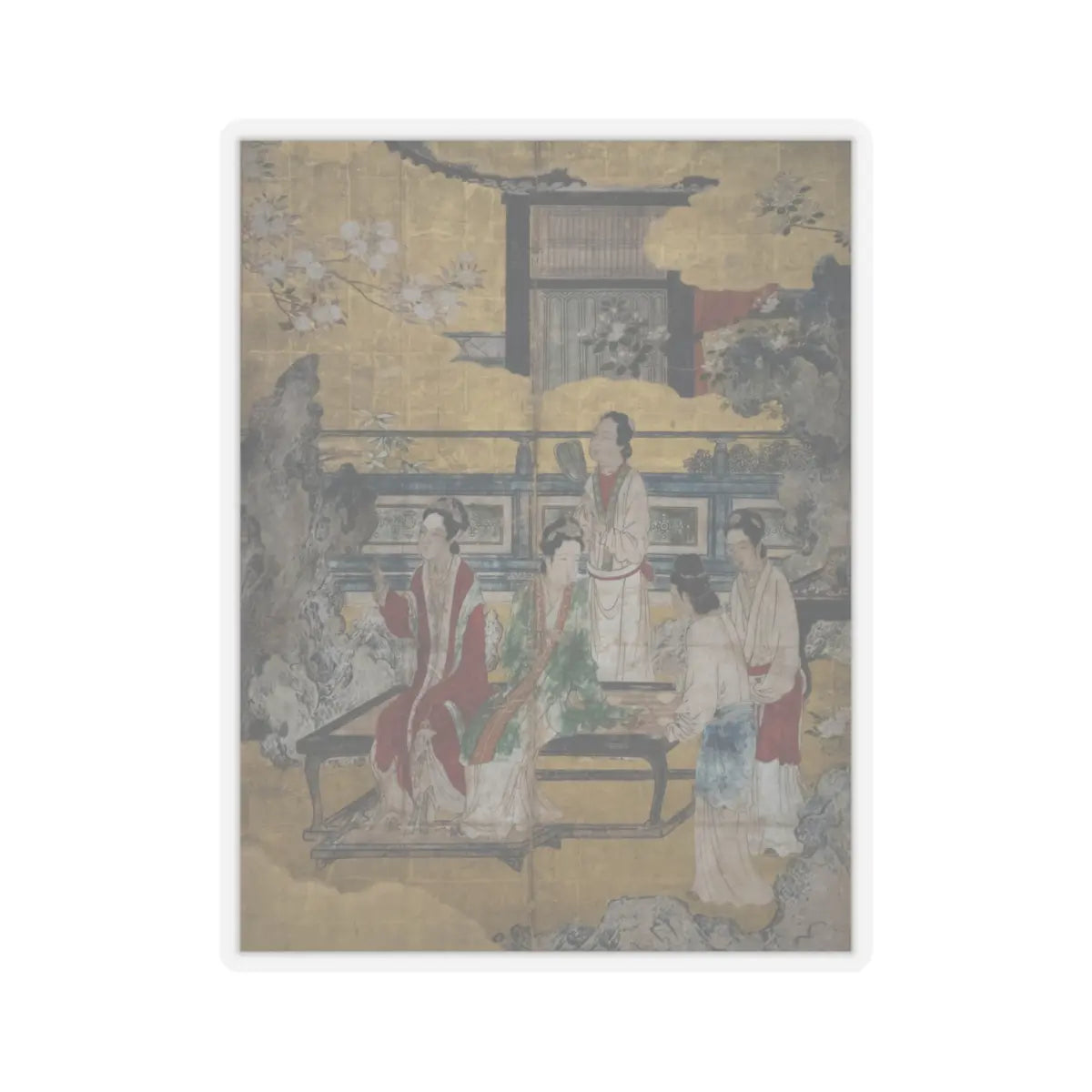 Kano Eitoku - Chinese Women in a Palace Garden - late 16th century v1 - STICKER Vinyl Kiss-Cut Decal