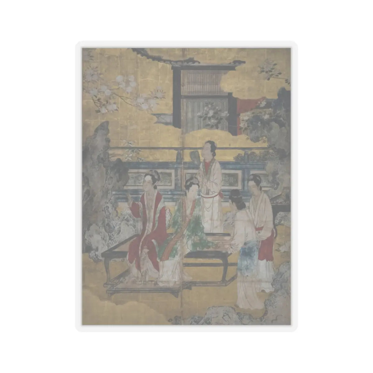 Kano Eitoku - Chinese Women in a Palace Garden - late 16th century v1 - STICKER Vinyl Kiss-Cut Decal
