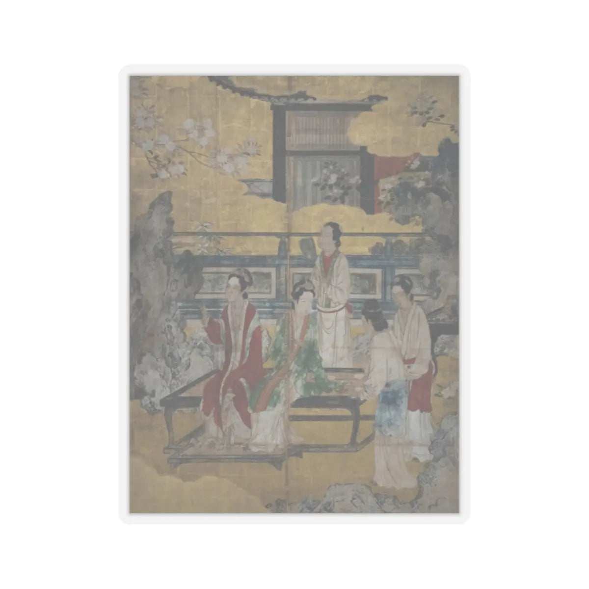 Kano Eitoku - Chinese Women in a Palace Garden - late 16th century v1 - STICKER Vinyl Kiss-Cut Decal