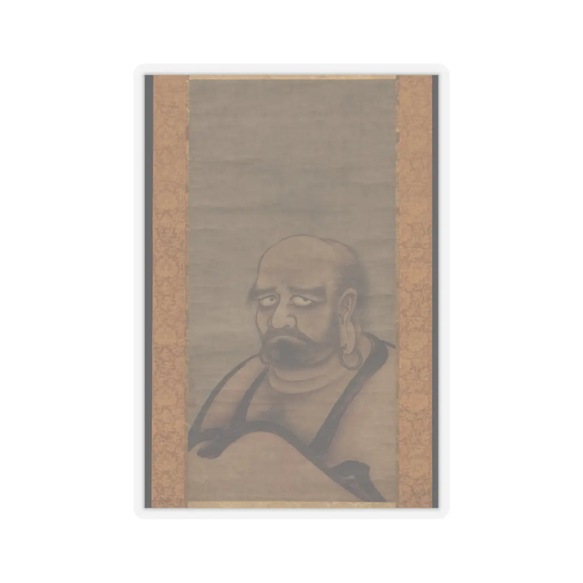 Kano Masanobu 狩野正信 - Bodhidharma in Red Robes - late 15th century v1 - STICKER Vinyl Kiss-Cut Decal