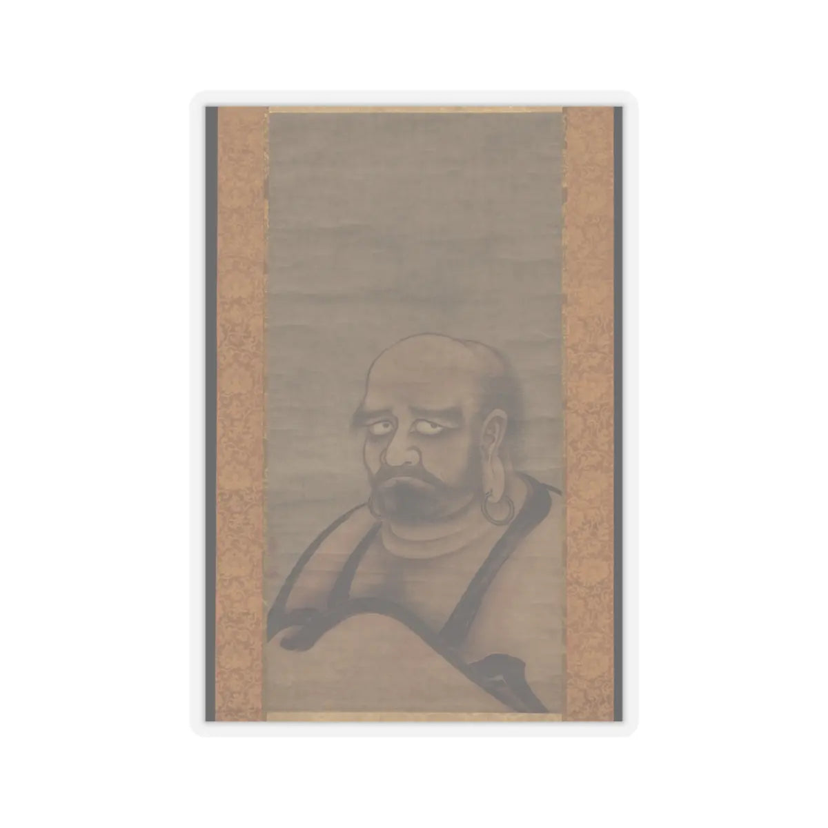 Kano Masanobu 狩野正信 - Bodhidharma in Red Robes - late 15th century v1 - STICKER Vinyl Kiss-Cut Decal