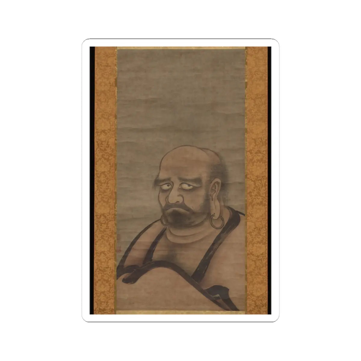 Kano Masanobu 狩野正信 - Bodhidharma in Red Robes - late 15th century v1 - STICKER Vinyl Kiss-Cut Decal