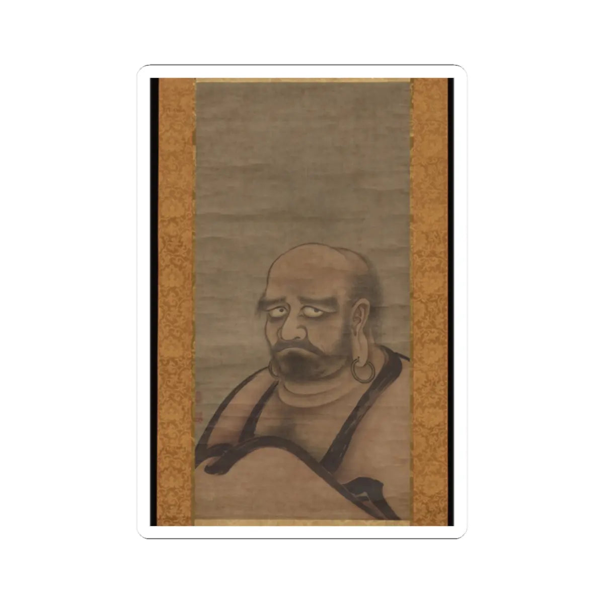 Kano Masanobu 狩野正信 - Bodhidharma in Red Robes - late 15th century v1 - STICKER Vinyl Kiss-Cut Decal