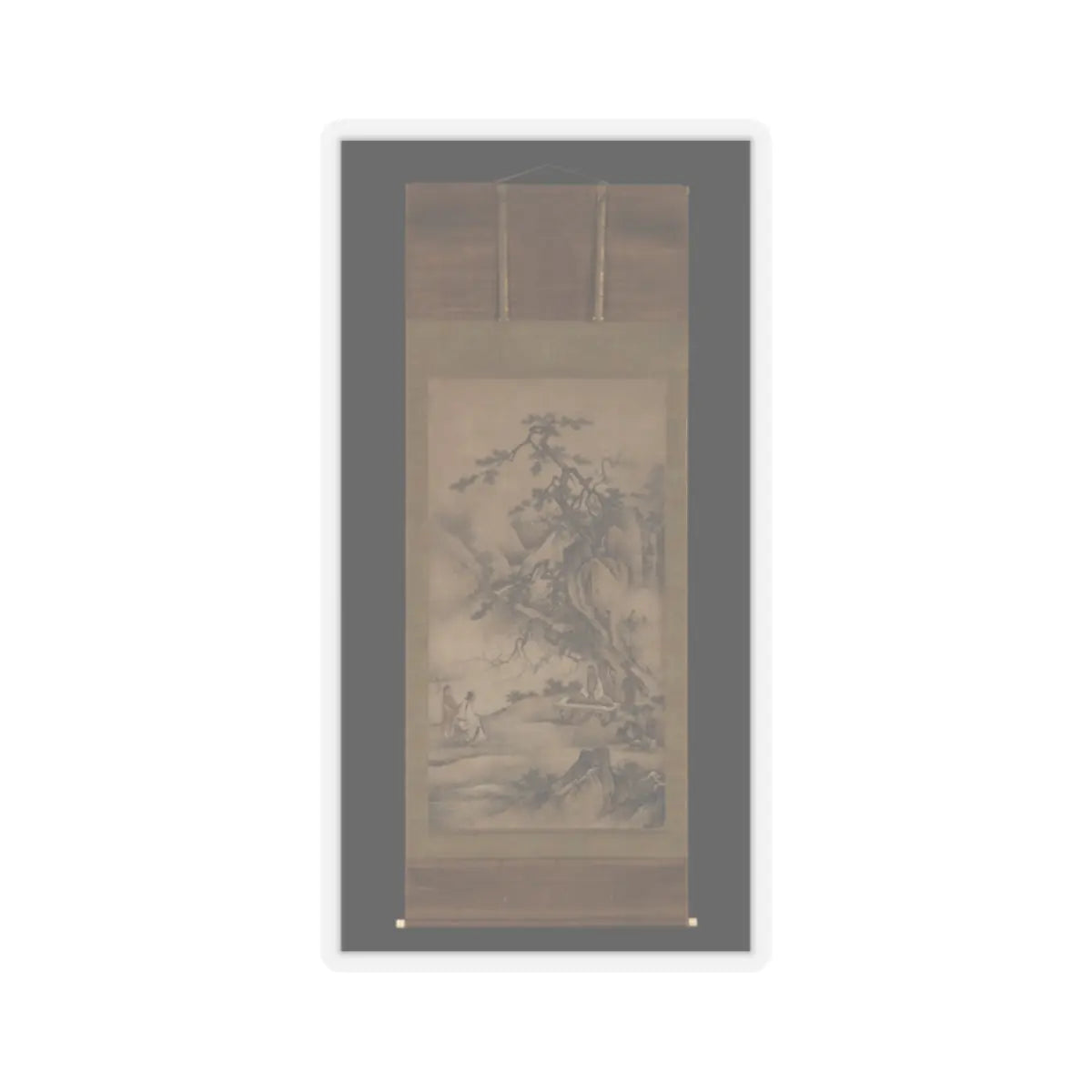 Kano Motonobu - Bo Ya Plays the Qin as Zhong Ziqi Listens - 1530s v2 - STICKER Vinyl Kiss-Cut Decal