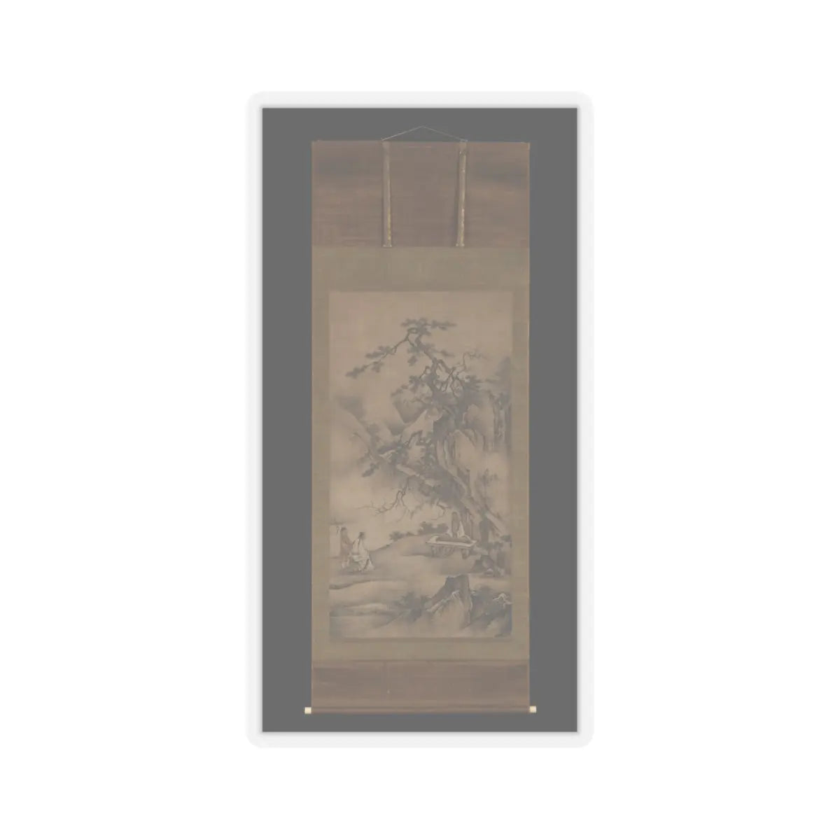 Kano Motonobu - Bo Ya Plays the Qin as Zhong Ziqi Listens - 1530s v2 - STICKER Vinyl Kiss-Cut Decal