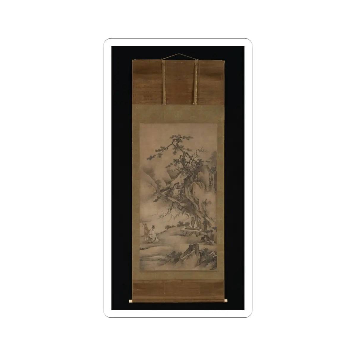 Kano Motonobu - Bo Ya Plays the Qin as Zhong Ziqi Listens - 1530s v2 - STICKER Vinyl Kiss-Cut Decal