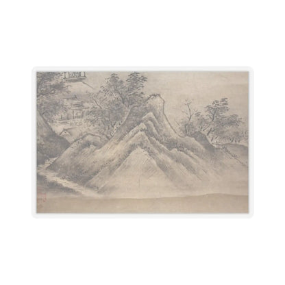 Kano Motonobu - River Landscape in Evening - 16th century v10 - STICKER Vinyl Kiss-Cut Decal