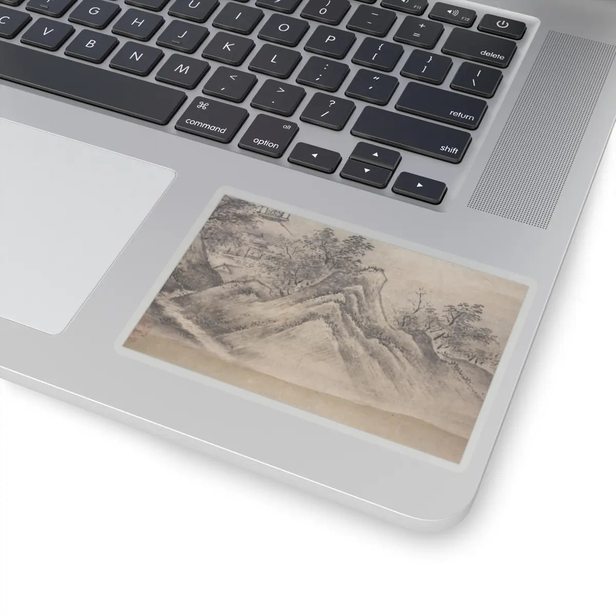 Kano Motonobu - River Landscape in Evening - 16th century v10 - STICKER Vinyl Kiss-Cut Decal
