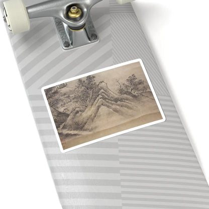 Kano Motonobu - River Landscape in Evening - 16th century v10 - STICKER Vinyl Kiss-Cut Decal