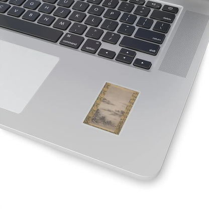Kano Motonobu - River Landscape in Evening - 16th century v2 - STICKER Vinyl Kiss-Cut Decal