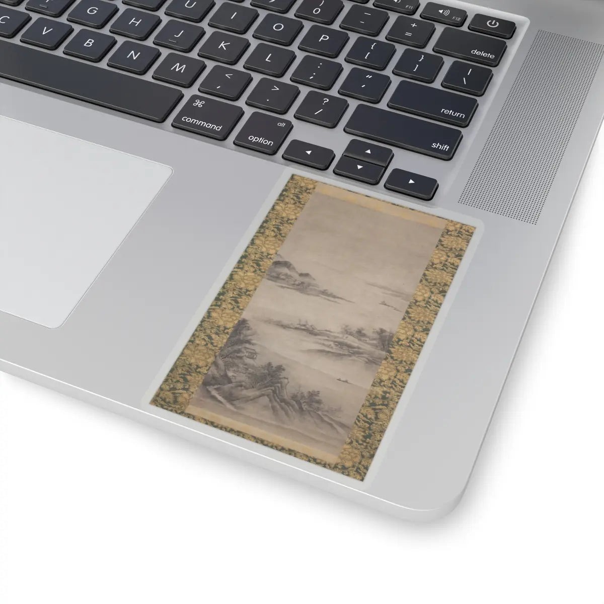 Kano Motonobu - River Landscape in Evening - 16th century v2 - STICKER Vinyl Kiss-Cut Decal