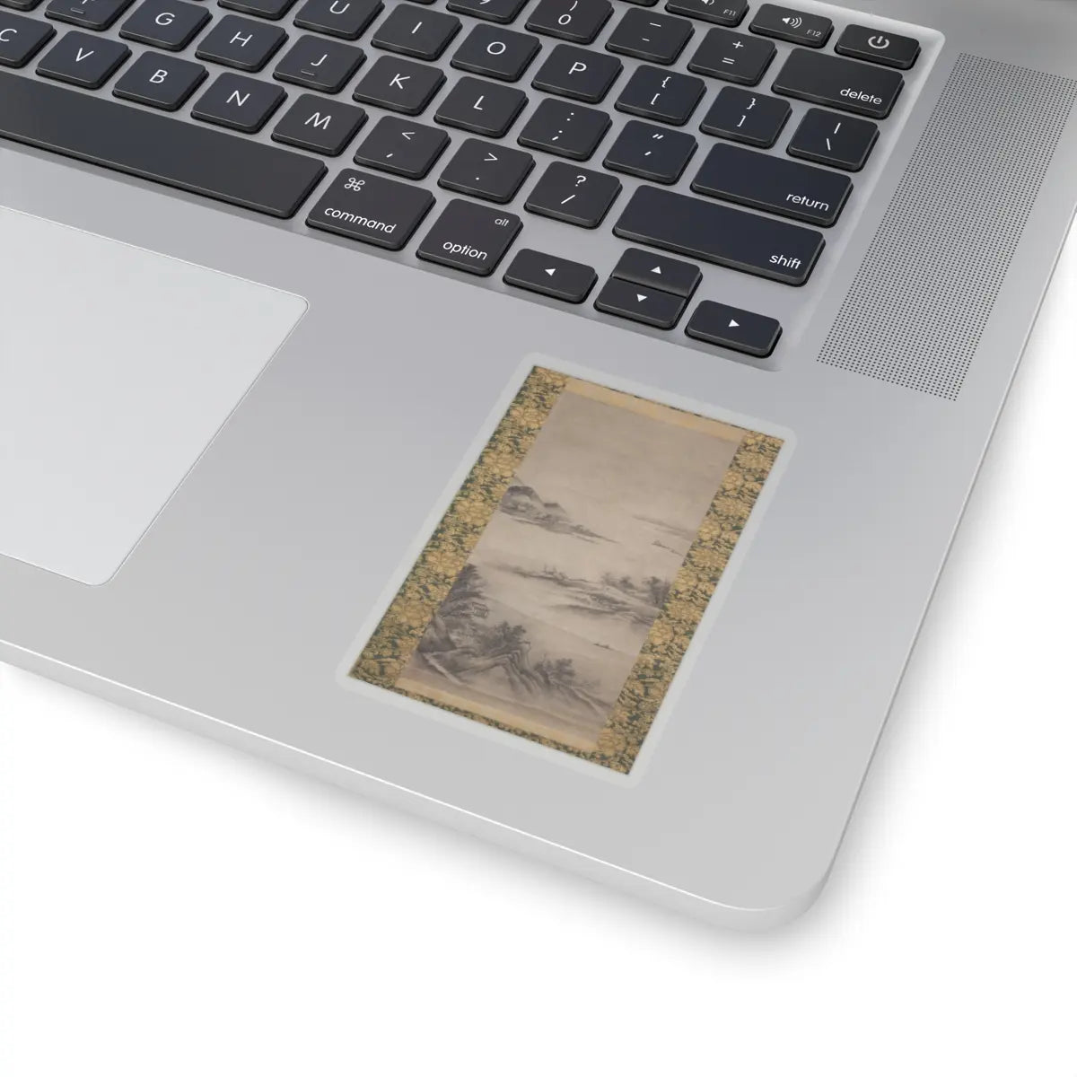 Kano Motonobu - River Landscape in Evening - 16th century v2 - STICKER Vinyl Kiss-Cut Decal
