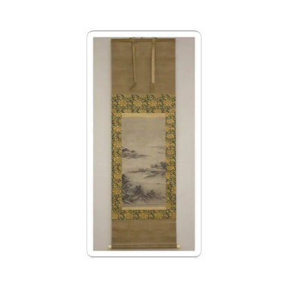 Kano Motonobu - River Landscape in Evening - 16th century v4 - STICKER Vinyl Kiss-Cut Decal