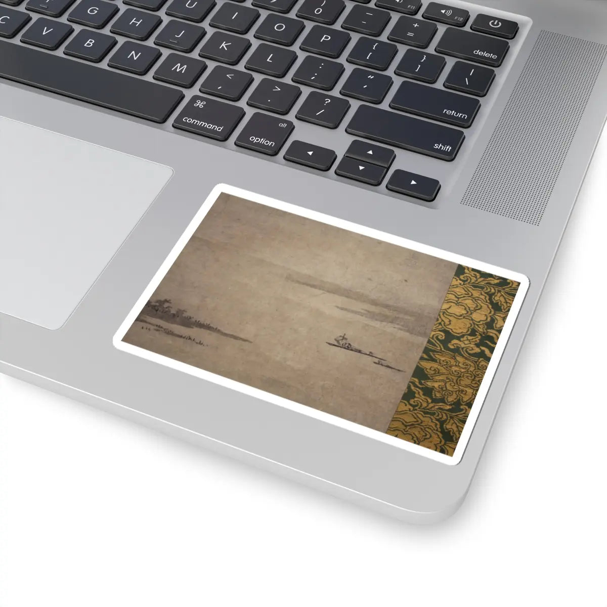 Kano Motonobu - River Landscape in Evening - 16th century v8 - STICKER Vinyl Kiss-Cut Decal