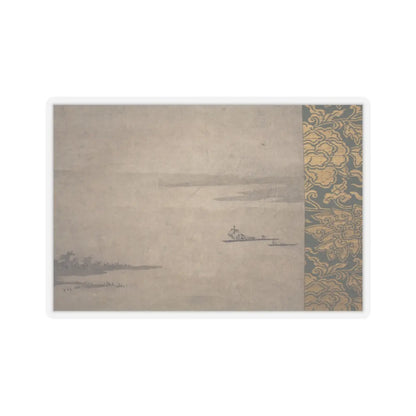 Kano Motonobu - River Landscape in Evening - 16th century v8 - STICKER Vinyl Kiss-Cut Decal