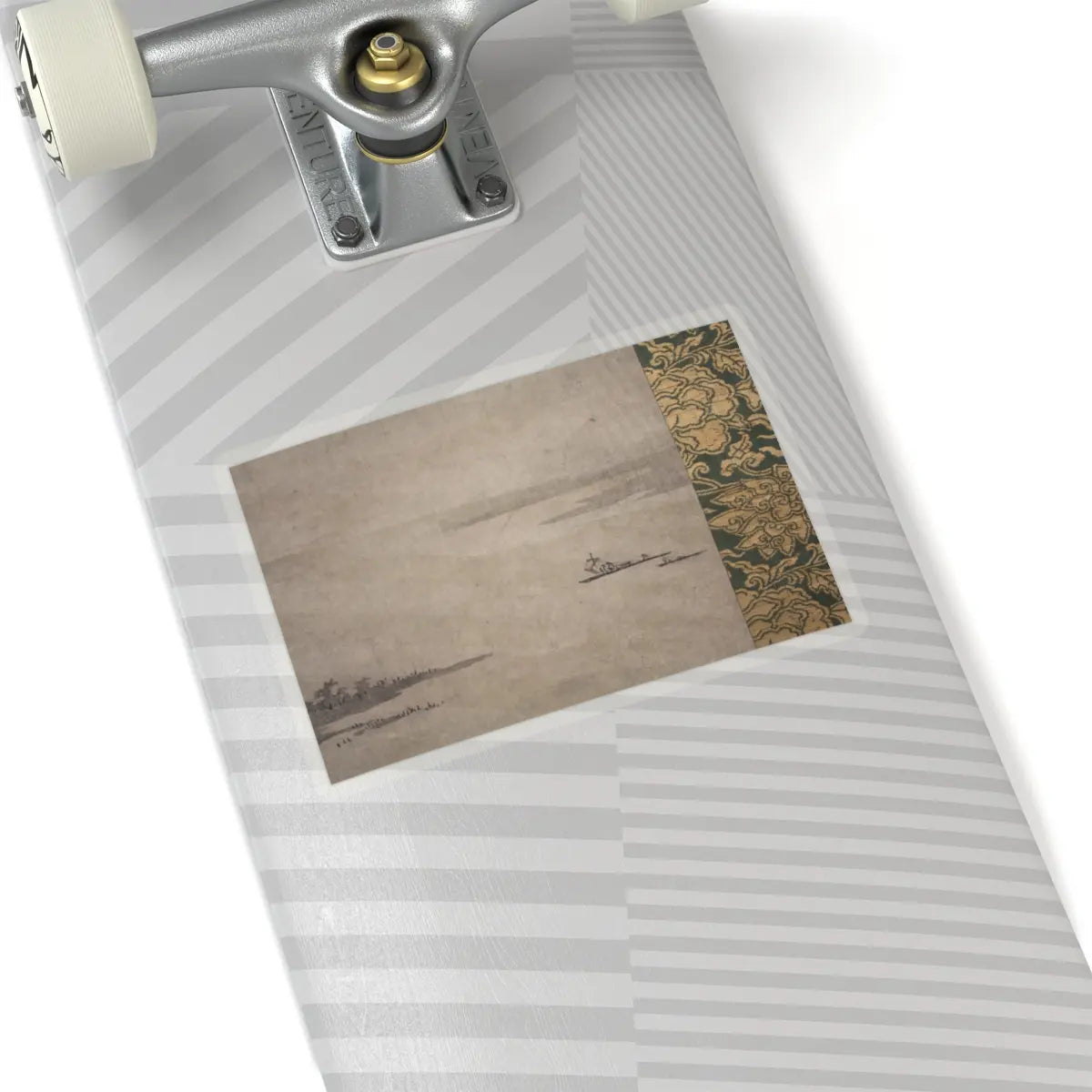 Kano Motonobu - River Landscape in Evening - 16th century v8 - STICKER Vinyl Kiss-Cut Decal