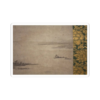 Kano Motonobu - River Landscape in Evening - 16th century v8 - STICKER Vinyl Kiss-Cut Decal