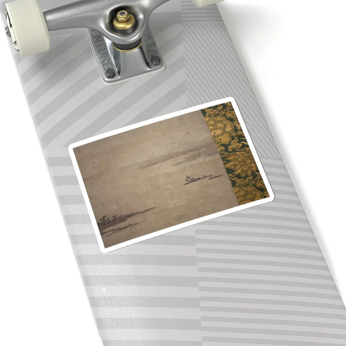 Kano Motonobu - River Landscape in Evening - 16th century v8 - STICKER Vinyl Kiss-Cut Decal