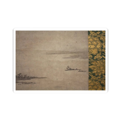 Kano Motonobu - River Landscape in Evening - 16th century v8 - STICKER Vinyl Kiss-Cut Decal