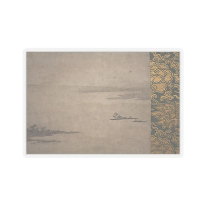 Kano Motonobu - River Landscape in Evening - 16th century v8 - STICKER Vinyl Kiss-Cut Decal