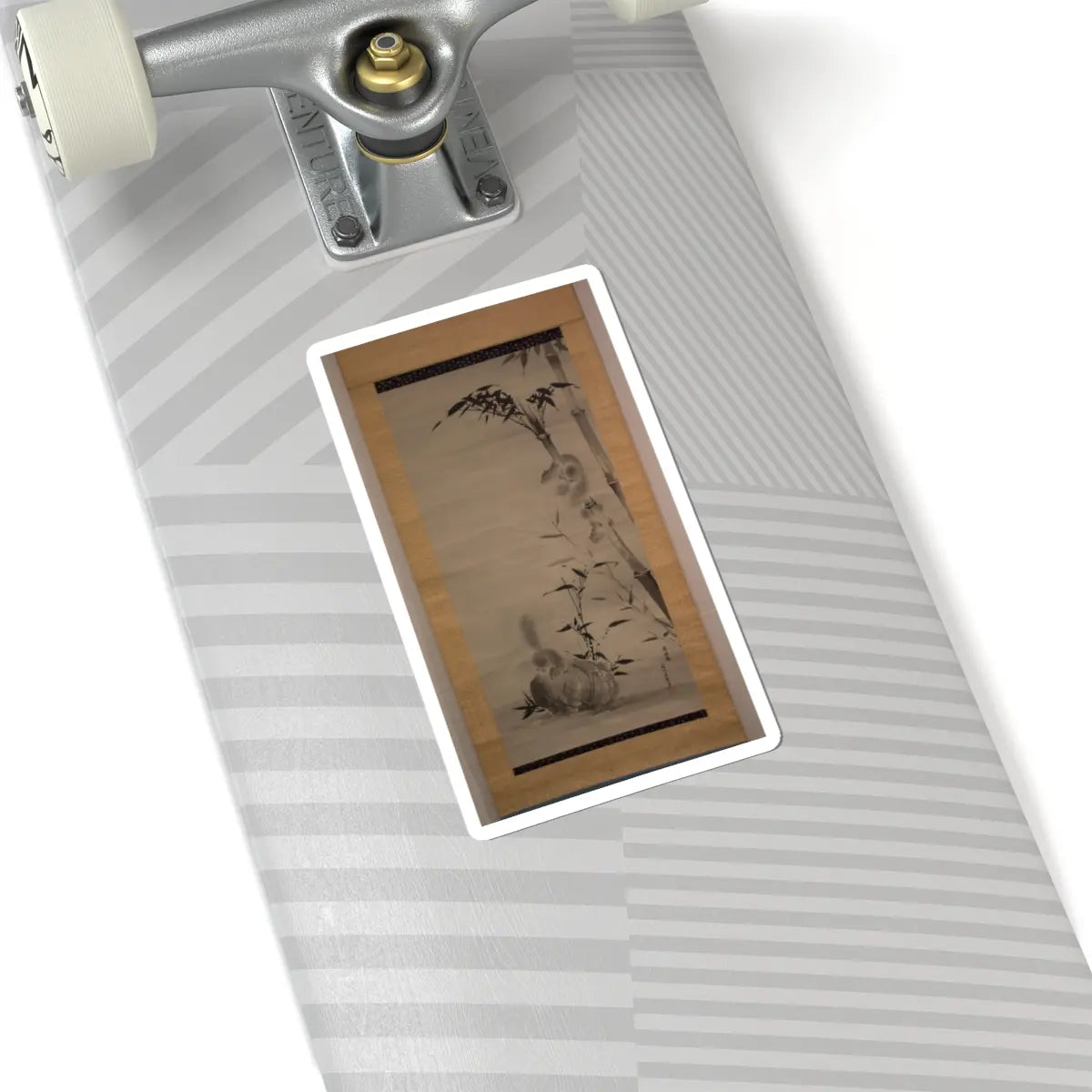 Kano Osanobu - Squirrels on Bamboo and Rock - ca. 1820s v1 - STICKER Vinyl Kiss-Cut Decal