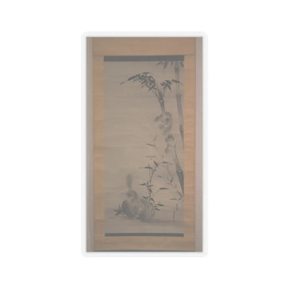 Kano Osanobu - Squirrels on Bamboo and Rock - ca. 1820s v1 - STICKER Vinyl Kiss-Cut Decal