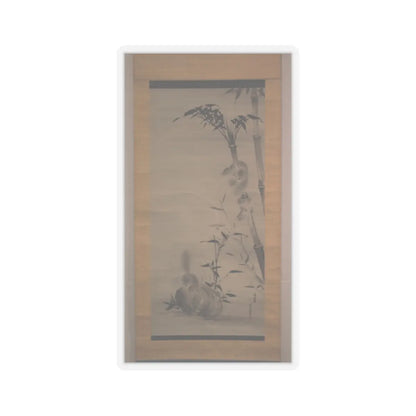 Kano Osanobu - Squirrels on Bamboo and Rock - ca. 1820s v1 - STICKER Vinyl Kiss-Cut Decal