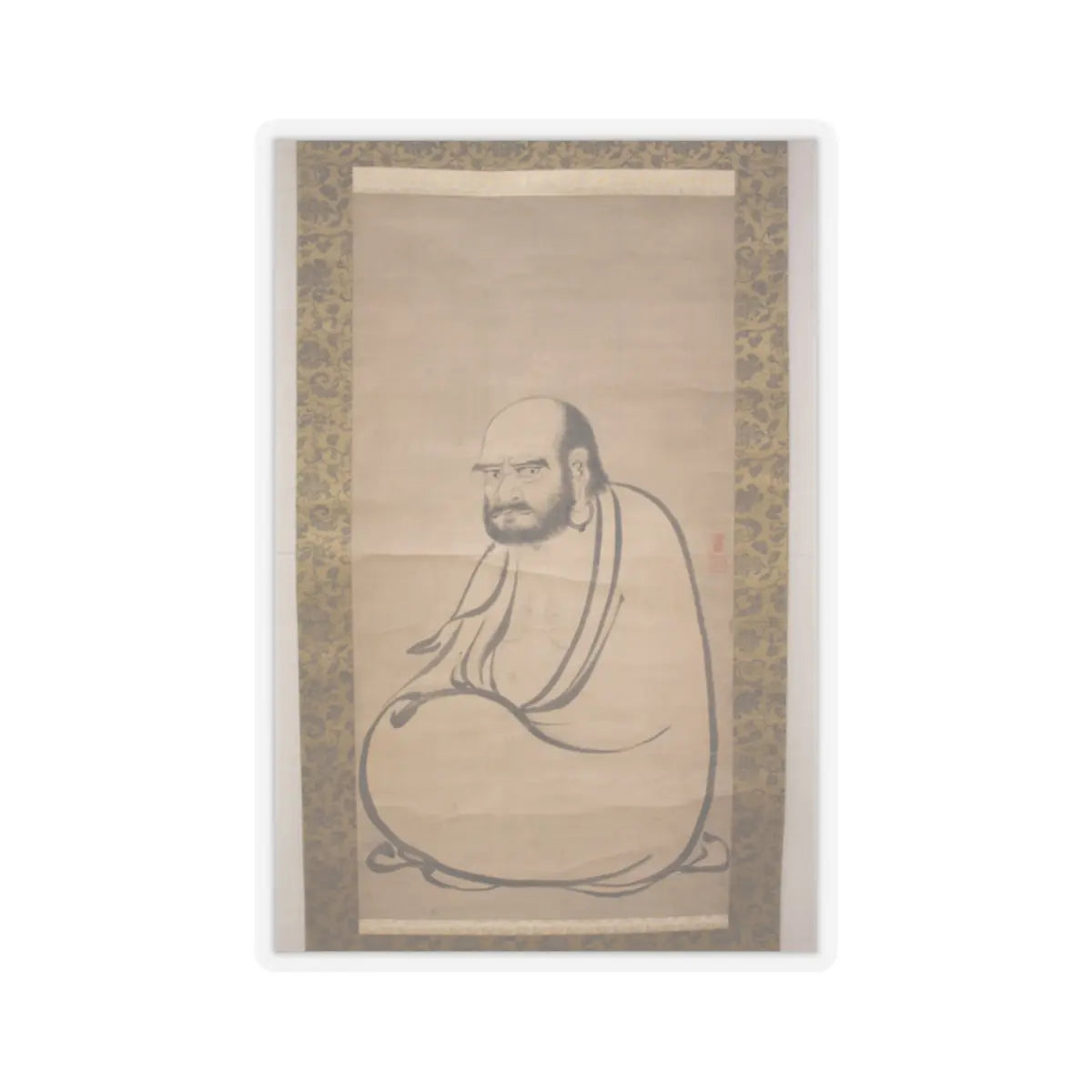 Kano Sanraku 狩野山楽 - Bodhidharma (Daruma) - 17th century v1 - STICKER Vinyl Kiss-Cut Decal