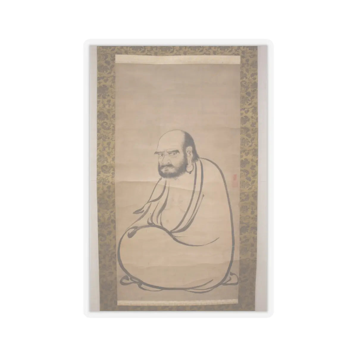 Kano Sanraku 狩野山楽 - Bodhidharma (Daruma) - 17th century v1 - STICKER Vinyl Kiss-Cut Decal