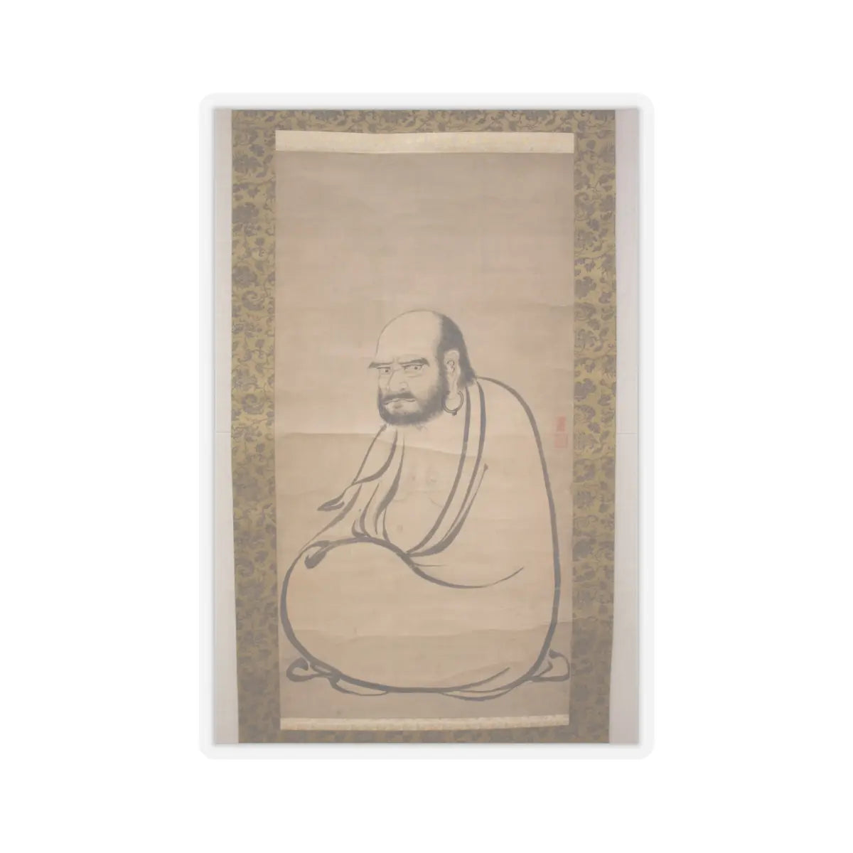 Kano Sanraku 狩野山楽 - Bodhidharma (Daruma) - 17th century v1 - STICKER Vinyl Kiss-Cut Decal