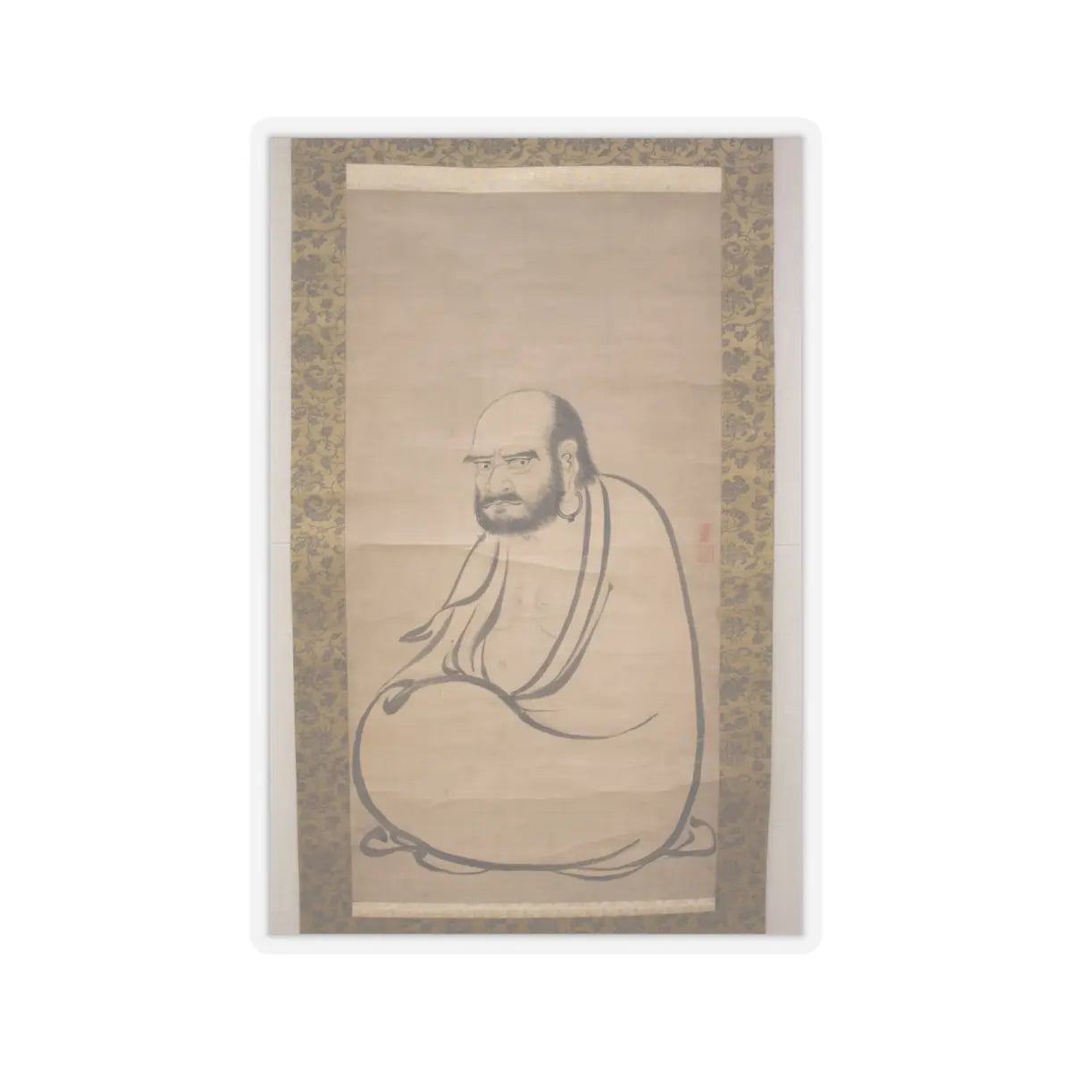 Kano Sanraku 狩野山楽 - Bodhidharma (Daruma) - 17th century v1 - STICKER Vinyl Kiss-Cut Decal