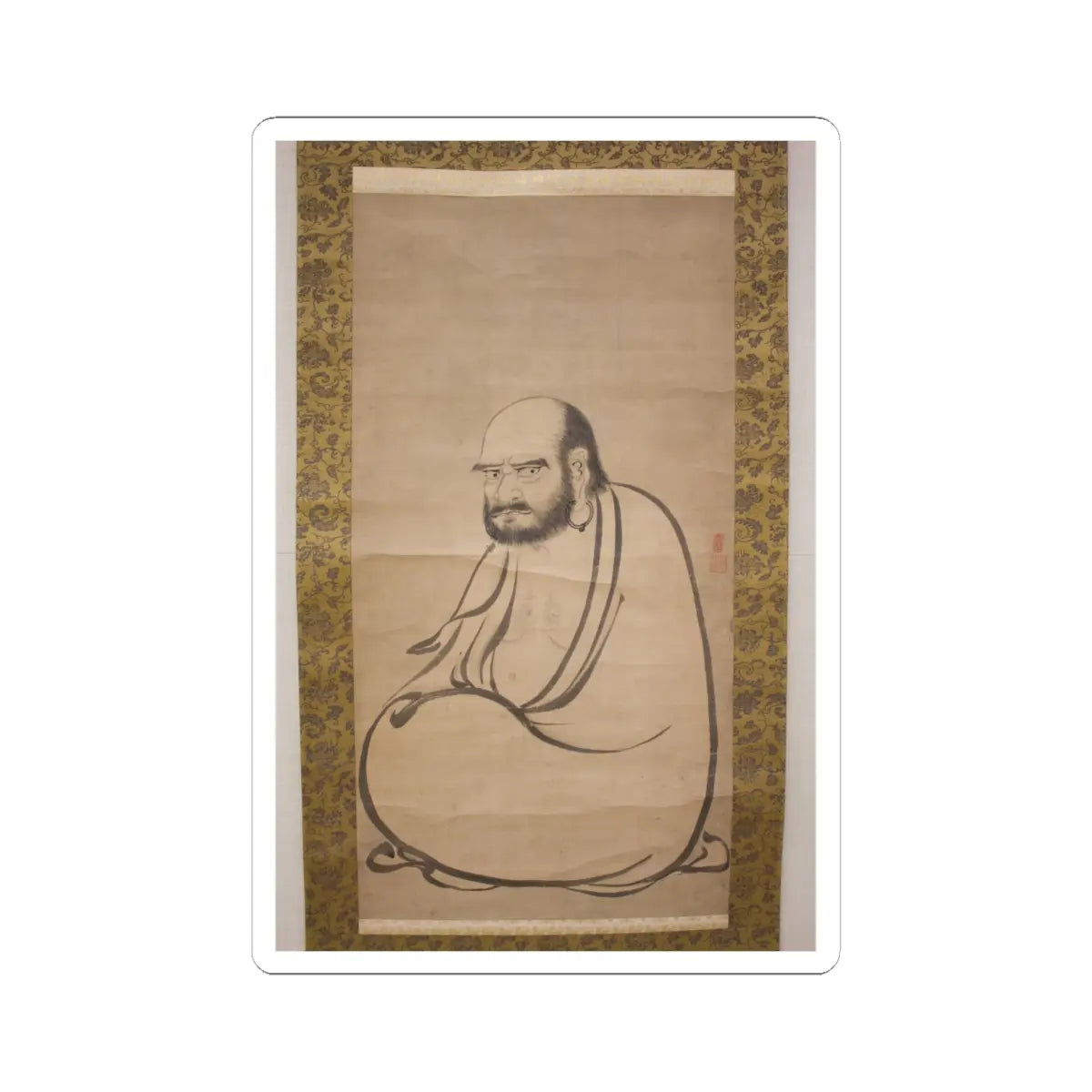Kano Sanraku 狩野山楽 - Bodhidharma (Daruma) - 17th century v1 - STICKER Vinyl Kiss-Cut Decal