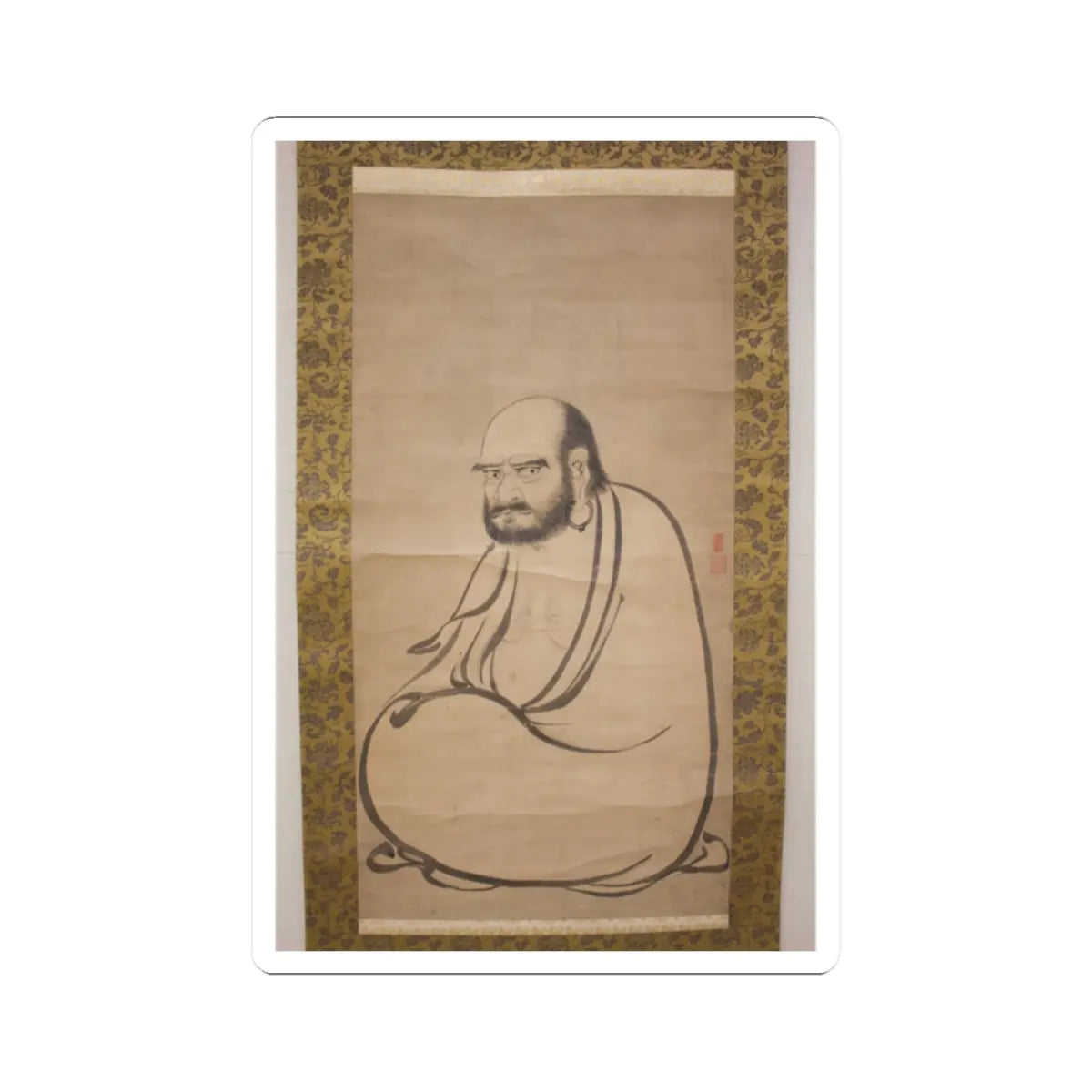 Kano Sanraku 狩野山楽 - Bodhidharma (Daruma) - 17th century v1 - STICKER Vinyl Kiss-Cut Decal