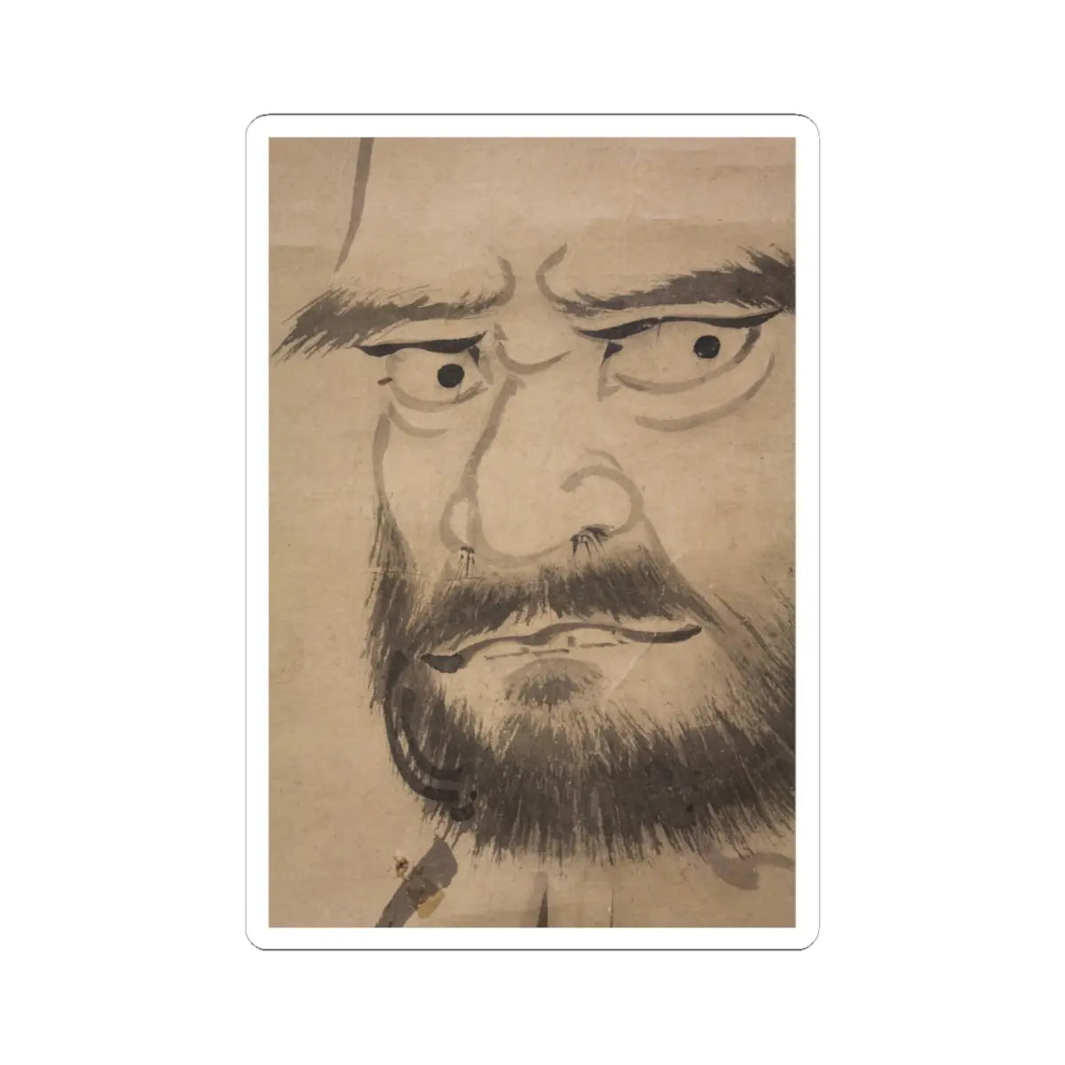 Kano Sanraku 狩野山楽 - Bodhidharma (Daruma) - 17th century v6 - STICKER Vinyl Kiss-Cut Decal