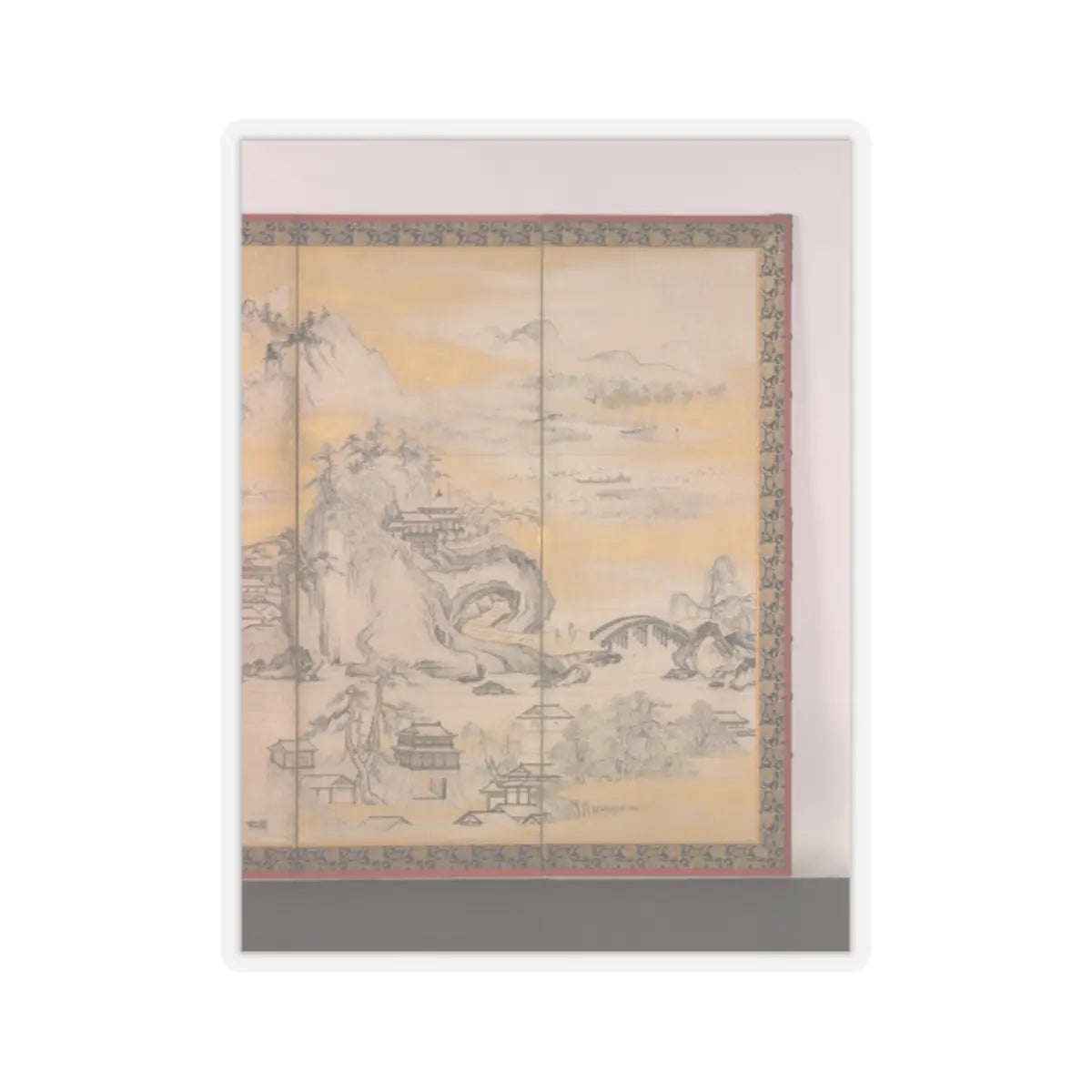 Kano Sanraku - Jinshan Island and West Lake - 1630 v6 - STICKER Vinyl Kiss-Cut Decal