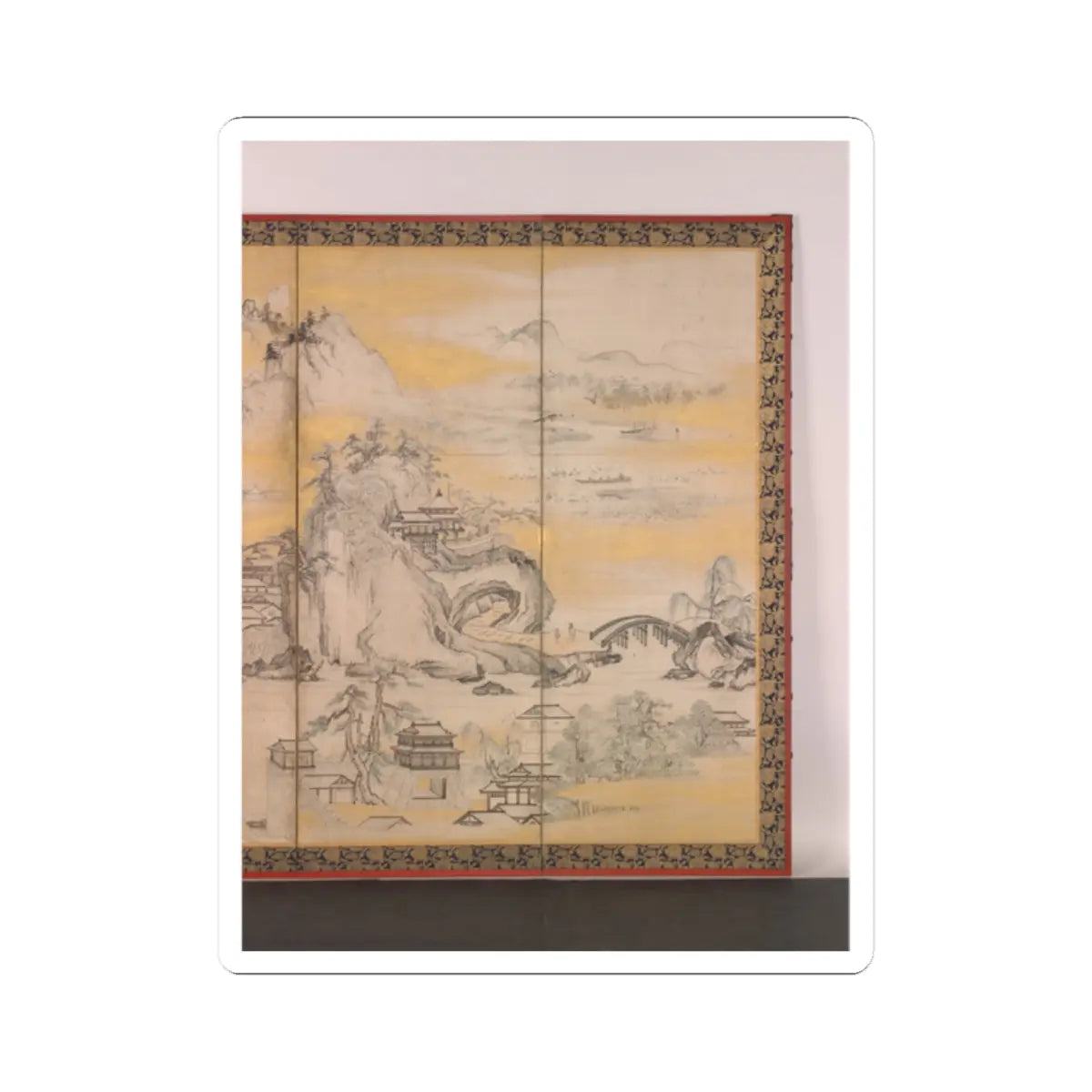 Kano Sanraku - Jinshan Island and West Lake - 1630 v6 - STICKER Vinyl Kiss-Cut Decal