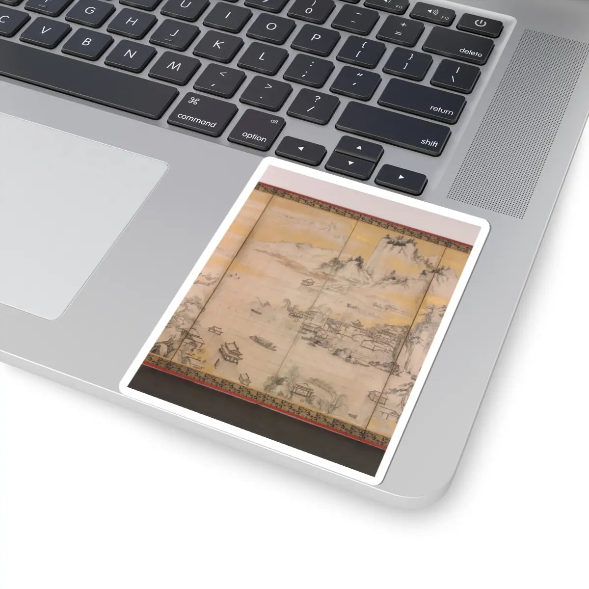 Kano Sanraku - Jinshan Island and West Lake - 1630 v7 - STICKER Vinyl Kiss-Cut Decal