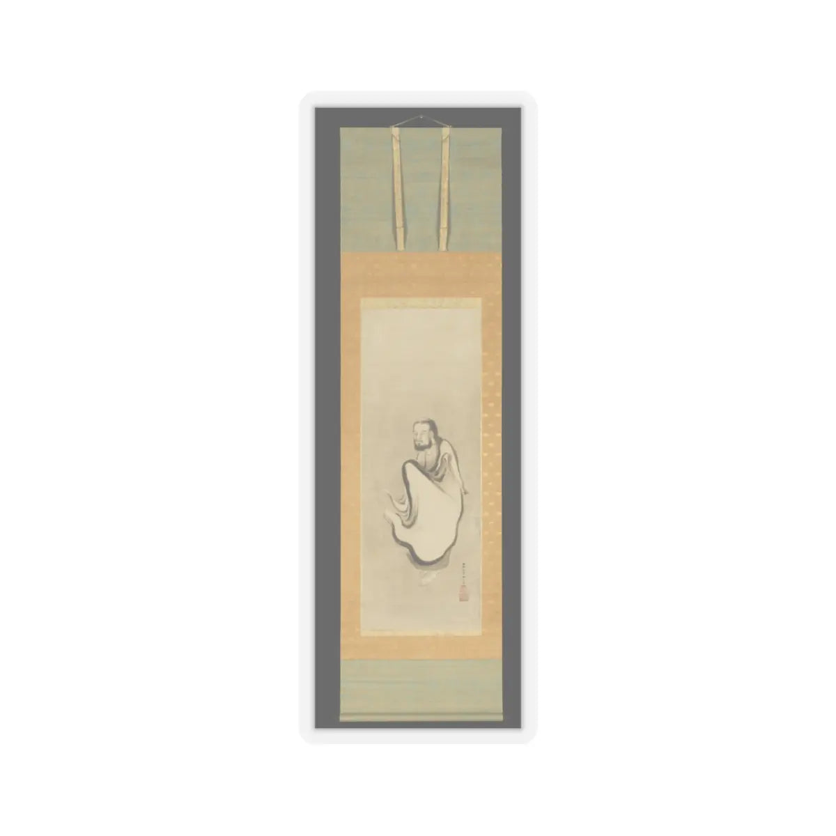 Kano Sansetsu - Shakyamuni Emerging from the Mountains, with Dragon and Tiger - second quarter 17th century v4 - STICKER Vinyl Kiss-Cut Decal
