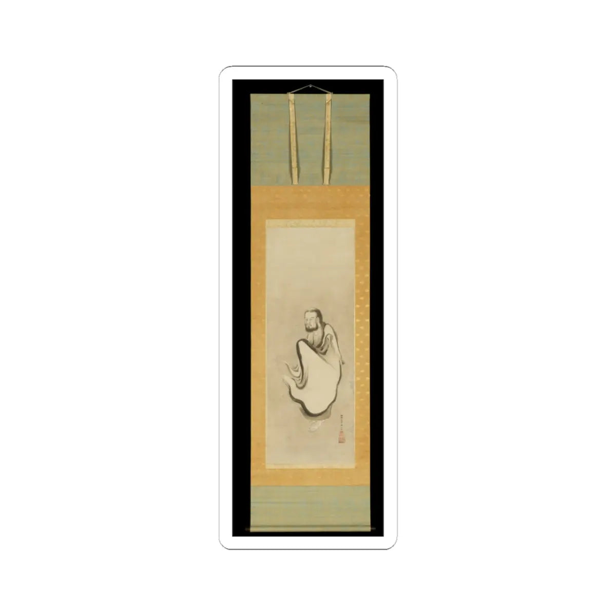 Kano Sansetsu - Shakyamuni Emerging from the Mountains, with Dragon and Tiger - second quarter 17th century v4 - STICKER Vinyl Kiss-Cut Decal