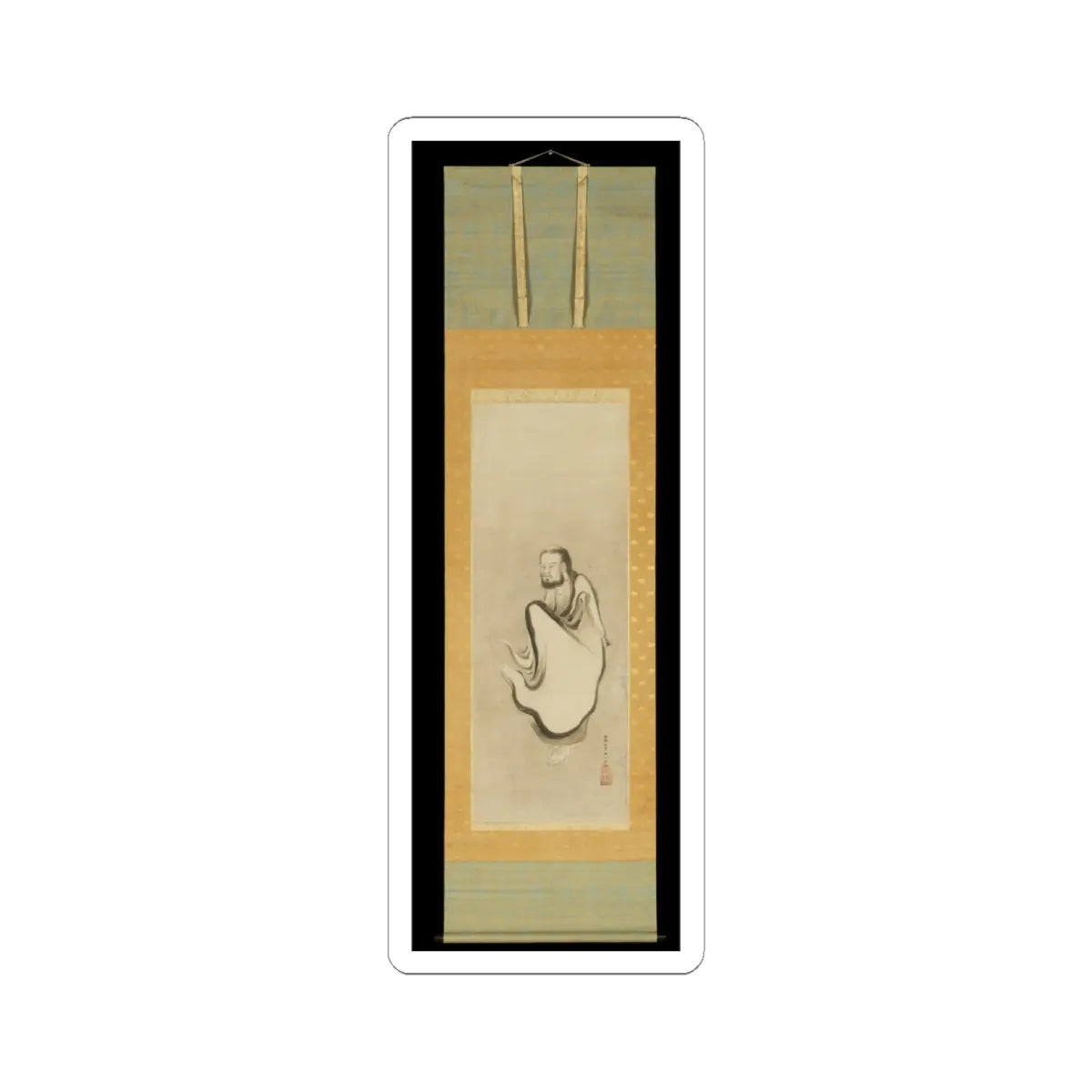 Kano Sansetsu - Shakyamuni Emerging from the Mountains, with Dragon and Tiger - second quarter 17th century v4 - STICKER Vinyl Kiss-Cut Decal