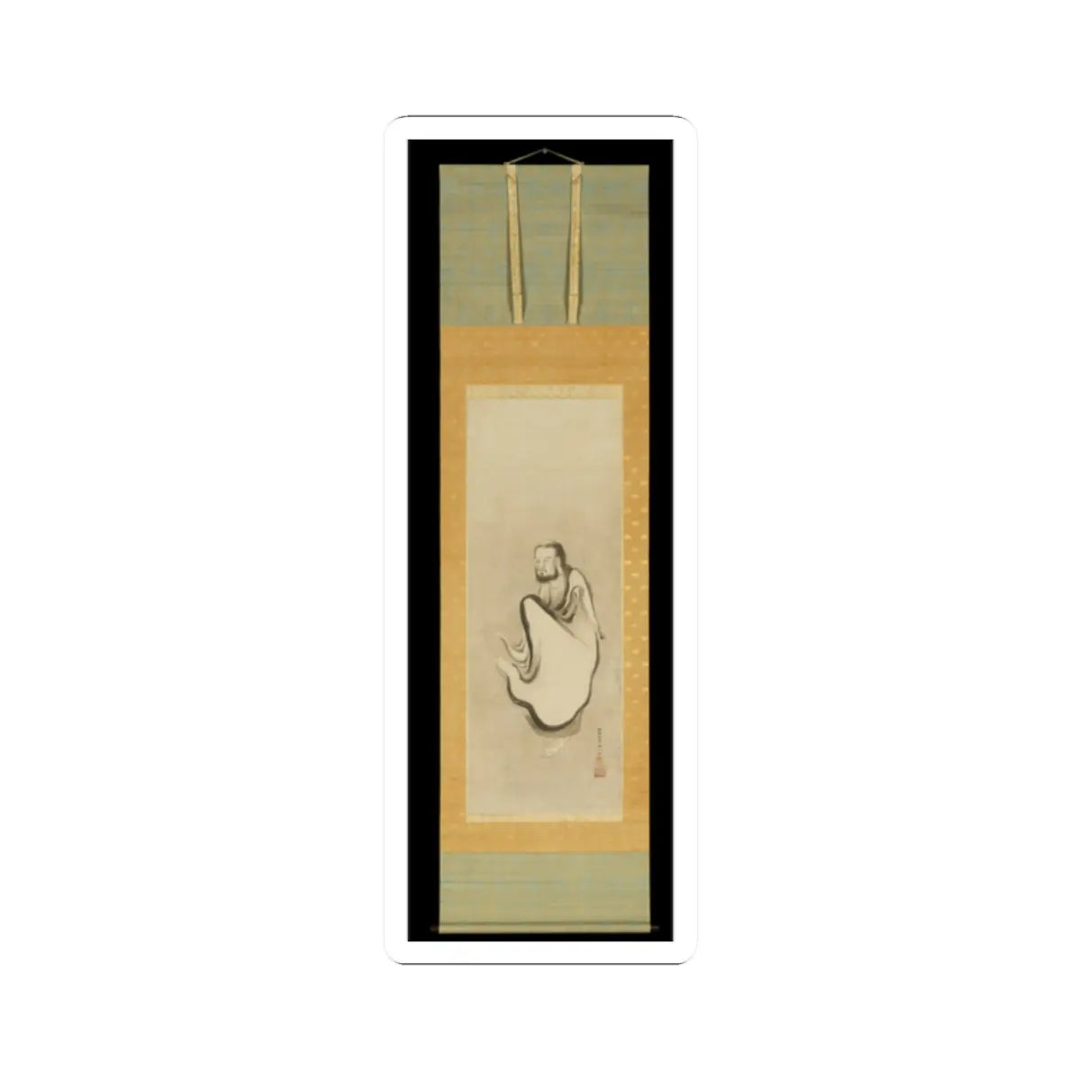 Kano Sansetsu - Shakyamuni Emerging from the Mountains, with Dragon and Tiger - second quarter 17th century v4 - STICKER Vinyl Kiss-Cut Decal